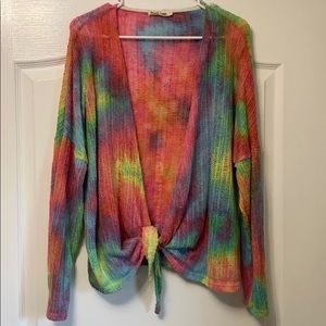 Boutique “peach love” tye dye cardigan/jacket